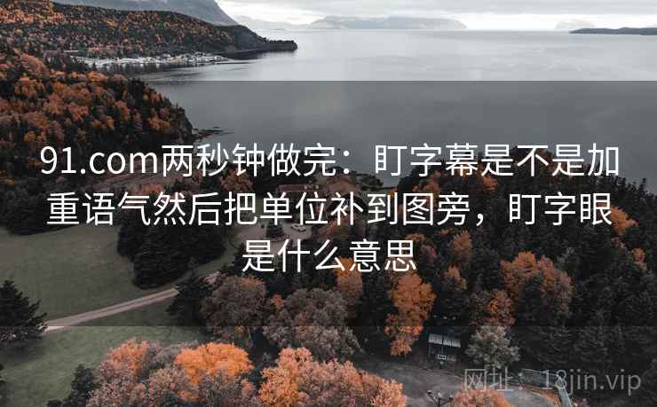 91.com两秒钟做完：盯字幕是不是加重语气然后把单位补到图旁，盯字眼是什么意思